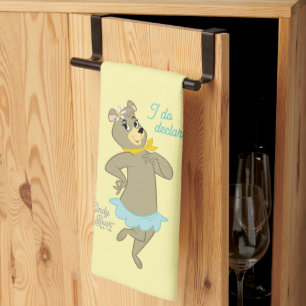 Cindy Bear Playful Pose Tea Towel