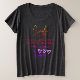 Cindy Colourful Love Plus Size T-Shirt