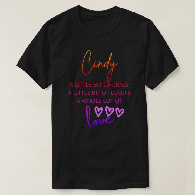 Cindy Colourful Love T-Shirt (Design Front)