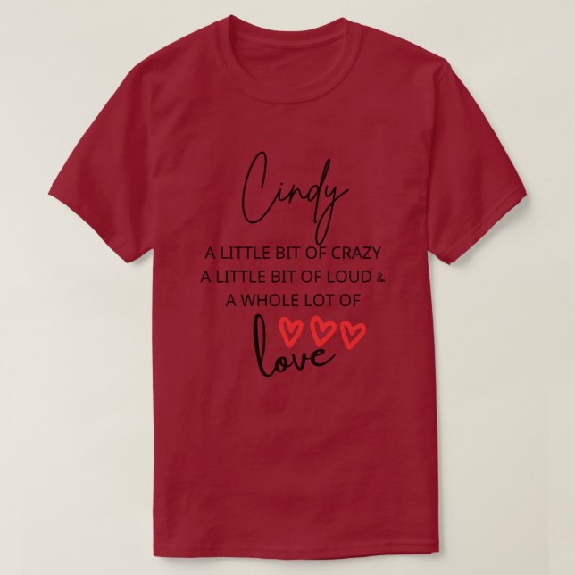 Cindy Colourful Love T-Shirt (Design Front)