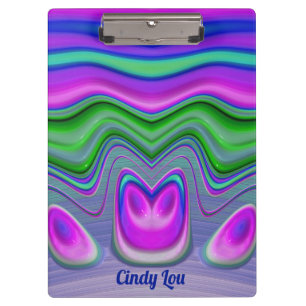 CINDY LOU ~ 3D! Pink, Purple, Green, Blue Clipboard