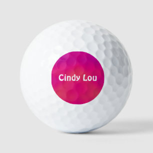 CINDY LOU ~  Pink patterned Golf Ball - unique