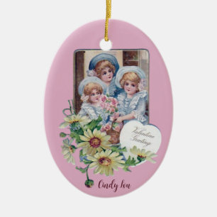 CINDY LOU ~ VALENTINE EGG ~ 1908 ~ CERAMIC TREE DECORATION