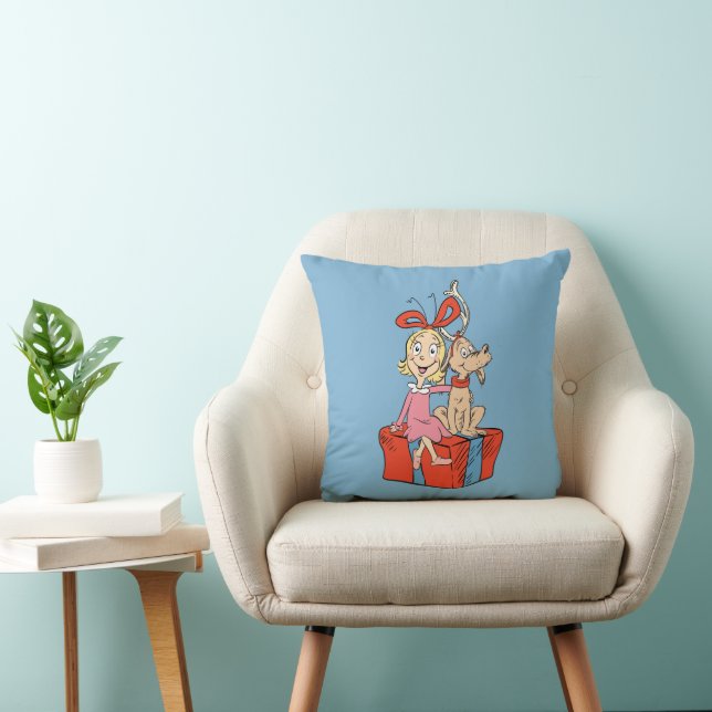 Cindy Lou Who and Max on a Present Cushion (Chair)
