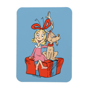 Cindy Lou Who and Max on a Present Magnet