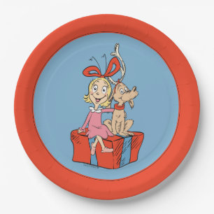 Cindy Lou Who and Max on a Present Paper Plate