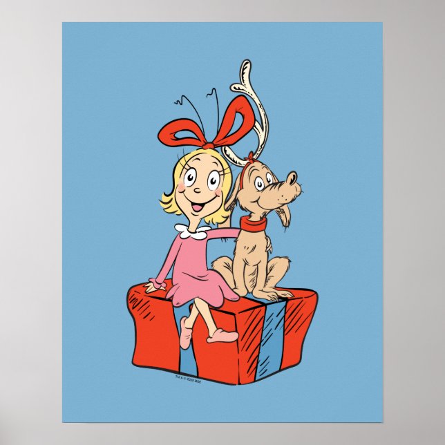 Cindy Lou Who and Max on a Present Poster (Front)
