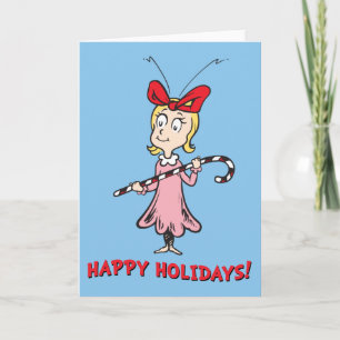 Cindy Lou Who Candy Cane Holiday Card