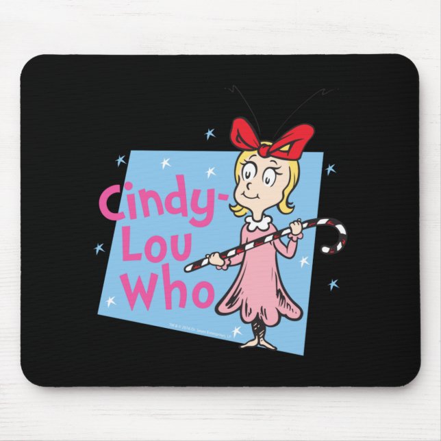 Cindy Lou Who Candy Cane T Shirt  Mouse Mat (Front)