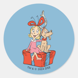 Cindy Lou Who & Max Christmas Gift Classic Round Sticker