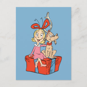Cindy Lou Who & Max Christmas Gift Postcard