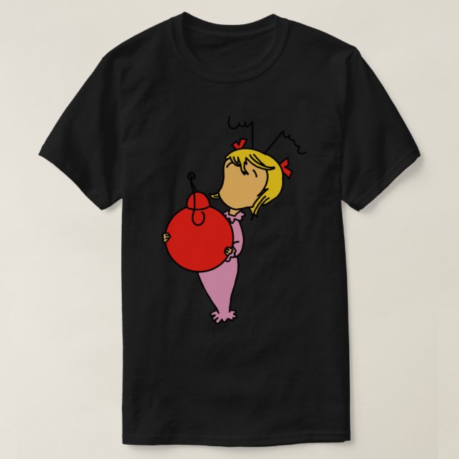 Cindy Lou Who Sticker T-Shirt (Design Front)