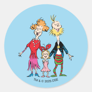 Cindy Lou Who's Family Portrait Classic Round Sticker