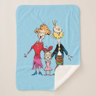 Cindy Lou Who's Family Portrait Sherpa Blanket
