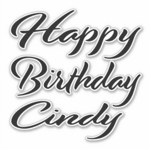 Cindy name first name black Sticker birthday