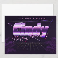 Cindy Name First name pura retro card Birthday