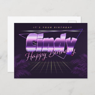 Cindy Name First name purla postcard birthday