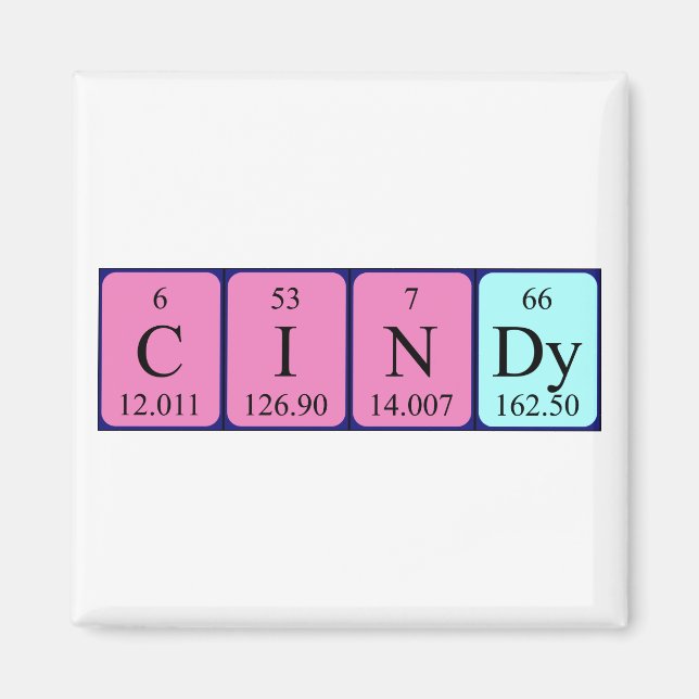 Cindy periodic table name magnet (Front)