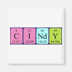Cindy periodic table name magnet