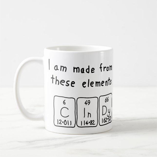 Cindy periodic table name mug (Left)
