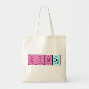 Cindy periodic table name tote bag