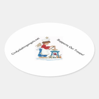 Cindy's Baking Angels Stickers! Oval Sticker