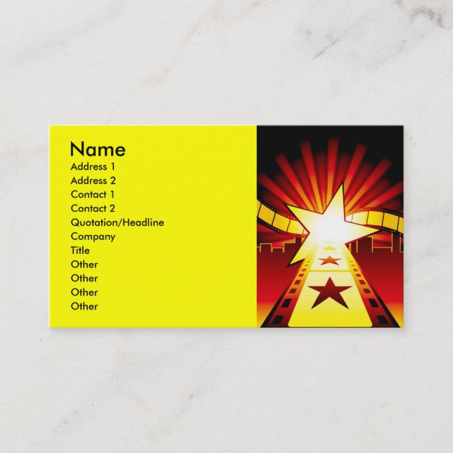 CINEMA7, Name, Address 1, Address 2, Contact 1,... Business Card (Front)
