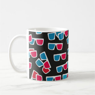 Cinema, 3d glasses pattern, seamless.  coffee mug