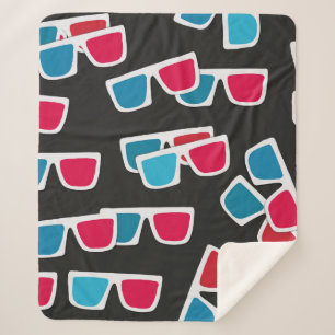 Cinema, 3d glasses pattern, seamless.  sherpa blanket