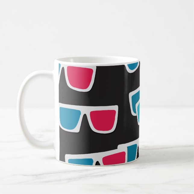 Cinema 3D Glasses: Seamless Pattern Coffee Mug (Left)