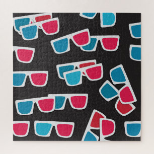 Cinema 3D Glasses: Seamless Pattern Jigsaw Puzzle