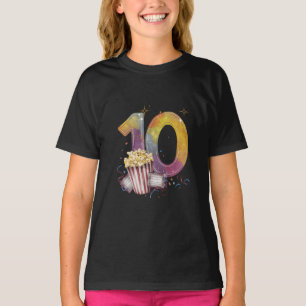 Cinema Adventure 10th Birthday Stars Popcorn T-Shirt