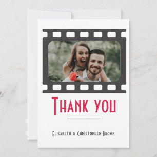 Cinema and Floral Themed Wedding Thank You Card