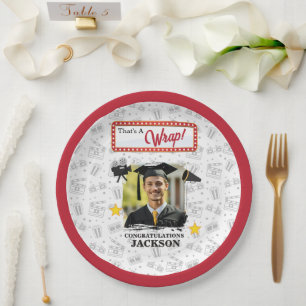 Cinema Buff Inspired Graduation Party Paper Plate