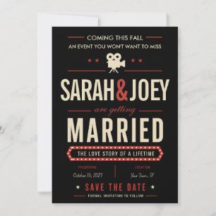 Cinema Film Poster Movie Trailer Save the Date Invitation
