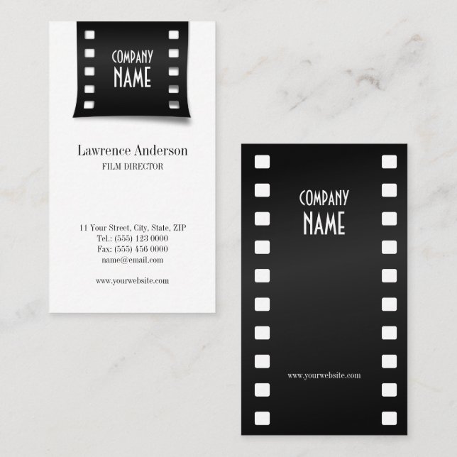 Cinema Film Strip Videographer business card (Front/Back)