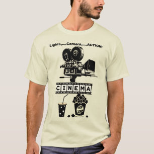 "CINEMA" Logo & Graphics T-Shirt