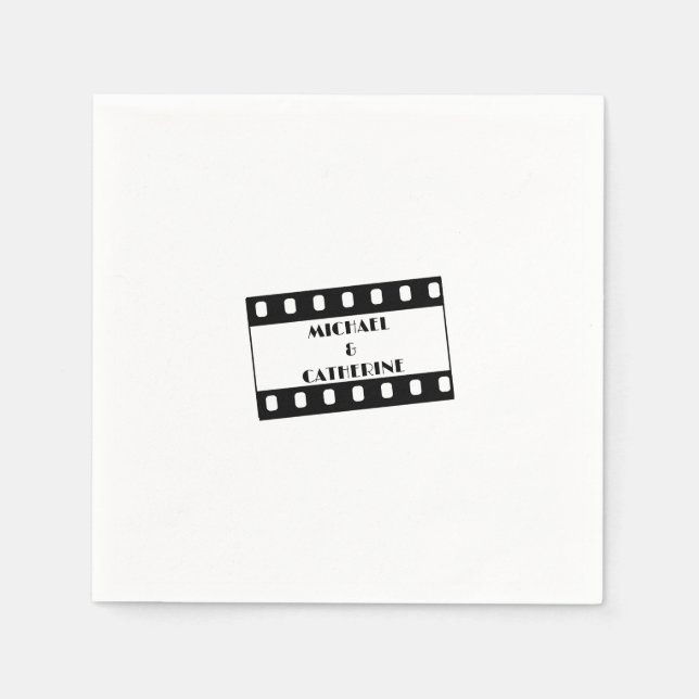 Cinema Movie Film Reel with Names  Napkin (Front)