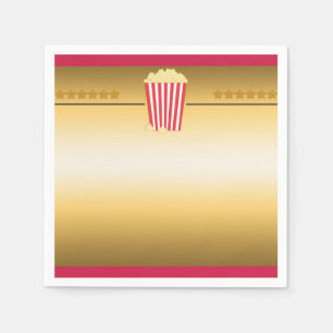 Cinema Movie Popcorn Ticket Birthday Party Napkin
