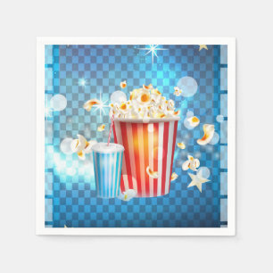 Cinema Movies Movie Night Popcorn Soda Party Napkin