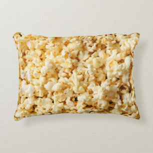 Cinema Popcorn Full Background. Decorative Cushion