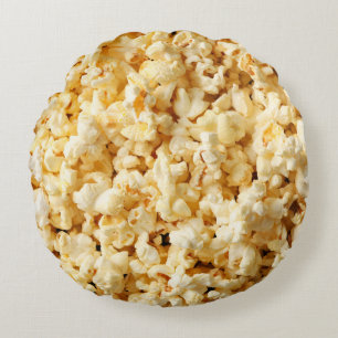 Cinema Popcorn Full Background. Round Cushion