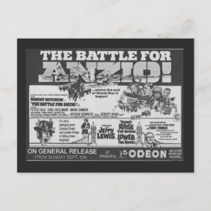 Cinema poster for film, "Battle for Anzio" Postcard