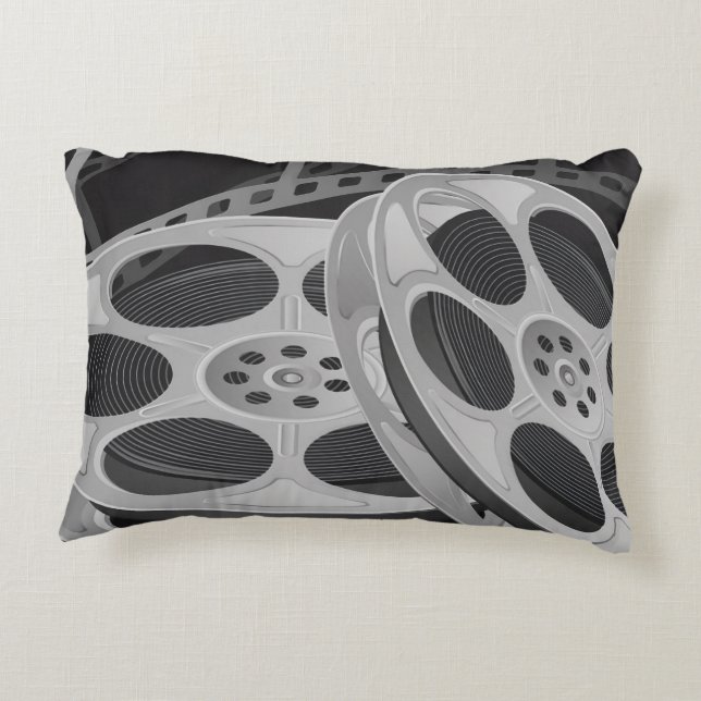 "CINEMA Reels" Grey Pillow (Back)