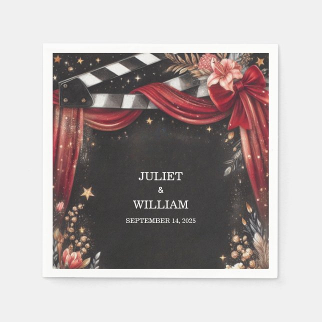 Cinema Retro Movie Ticket Most Popular Wedding Napkin (Front)