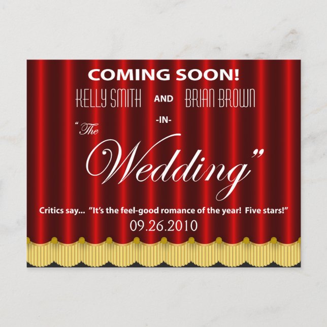 Cinema Save-The-Date Postcard (Front)