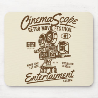 Cinema Scope Classic Retro Hollywood Camera Motion Mouse Mat