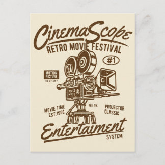 Cinema Scope Classic Retro Hollywood Camera Motion Postcard