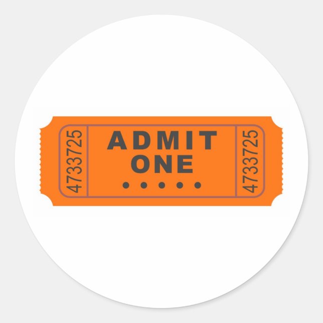 Cinema Ticket Classic Round Sticker (Front)
