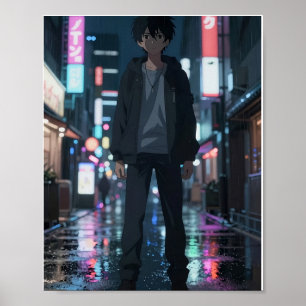 Cinematic Anime Neon City Poster